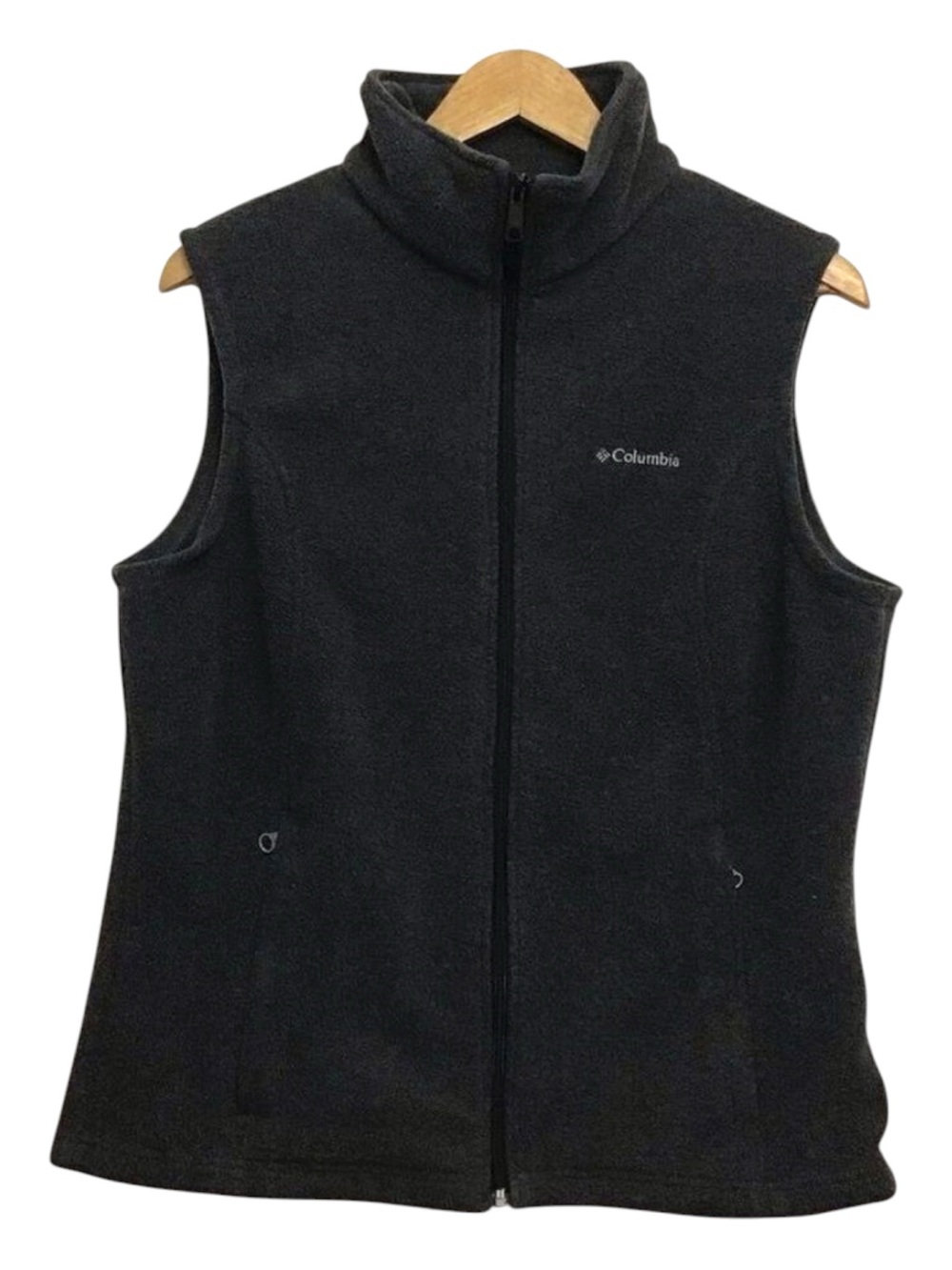 COLUMBIA sleeveless zip-up vest warm fall winter grey Large
